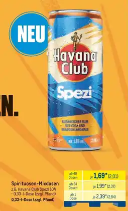 METRO Havana Club Spirituosen-Mixdosen Angebot