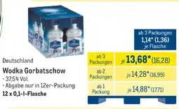 METRO Wodka Gorbatschow Angebot