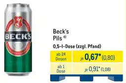 METRO Beck's Pils Angebot