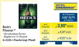 METRO Beck's Pilsener Angebot