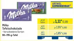 METRO Milka Tafelschokolade Angebot