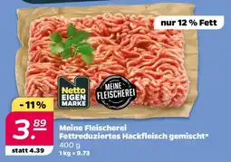 NETTO Meine Fleischerei Fettreduziertes Hackfleisch gemischt Angebot