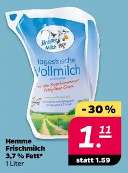 NETTO Hemme Frischmilch 3,7% Fett Angebot