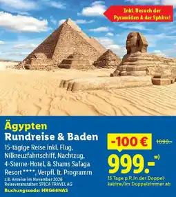 Lidl Ägypten Rundreise & Baden Angebot