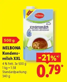 Lidl MILBONA Kondensmilch XXL Angebot