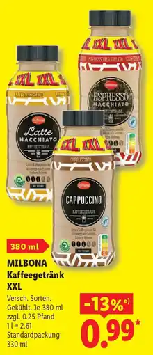 Lidl MILBONA Kaffeegetränk XXL Angebot