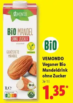Lidl VEMONDO Veganer Bio Mandeldrink ohne Zucker Angebot