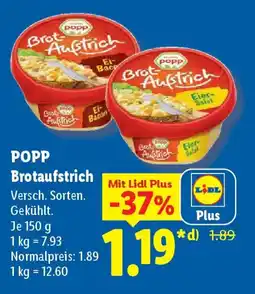 Lidl POPP Brotaufstrich Angebot