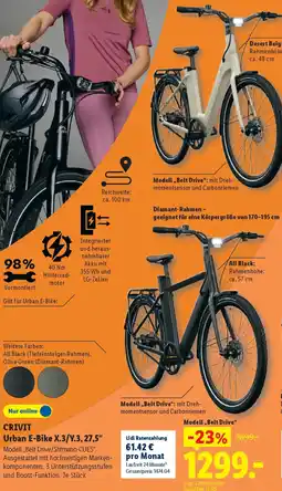 Lidl CRIVIT Urban E-Bike X.3/Y.3,27,5" Modell,Belt Drive" Angebot