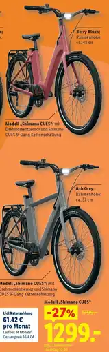 Lidl CRIVIT Urban E-Bike X.3/Y.3,27,5" Modell,,Shimano CUES" Angebot