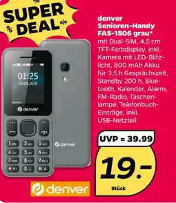 NETTO denver Senioren-Handy FAS-1806 grau Angebot