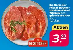 NETTO Die Rostocker Frische Nacken- steaks mariniert Whiskey oder griechische Art Angebot