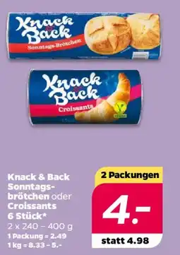 NETTO Knack & Back Sonntags- brötchen oder Croissants Angebot