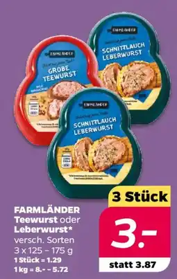 NETTO FARMLÄNDER Teewurst oder Leberwurst Angebot