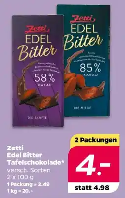 NETTO Zetti Edel Bitter Tafelschokolade Angebot