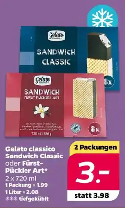 NETTO Gelato classico Sandwich Classic oder Fürst- Pückler Art Angebot