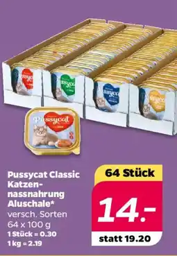 NETTO Pussycat Classic Katzennassnahrung Aluschale Angebot