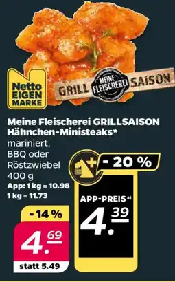 NETTO Meine Fleischerei GRILLSAISON Hähnchen-Ministeaks Angebot