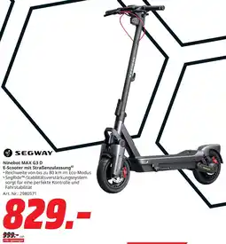 MediaMarkt SEGWAY Ninebot MAX G3 D E-Scooter mit Straßenzulassung Angebot