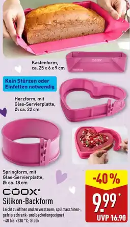 Aldi Nord COOX Silikon-Backform Angebot