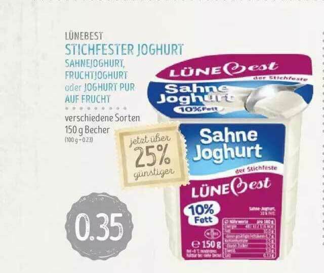 Lünebest Stichfester Joghurt Angebot bei Edeka Struve