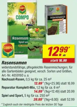 toom Baumarkt COMPO Rasensamen Angebot