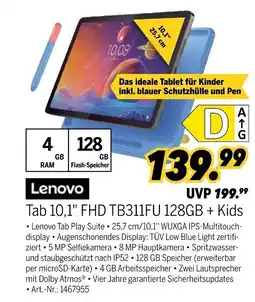MEDIMAX Lenovo Tab 10,1" FHD TB311FU 128GB + Kids Angebot