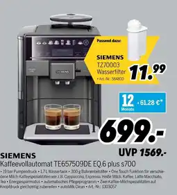 MEDIMAX SIEMENS Kaffeevollautomat TE657509DE EQ.6 plus s700 Angebot