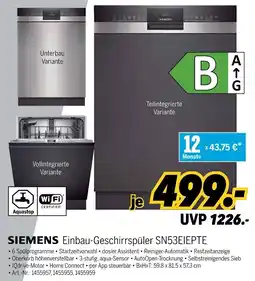 MEDIMAX SIEMENS Einbau-Geschirrspüler SN53EIEPTE Angebot