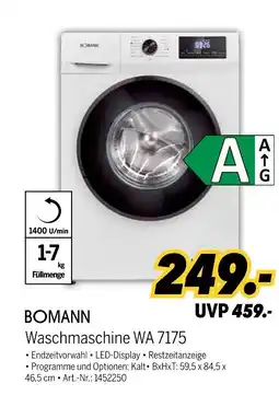 MEDIMAX BOMANN Waschmaschine WA 7175 Angebot
