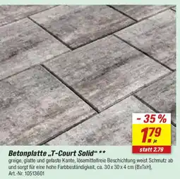 toom Baumarkt Betonplatte „T-Court Solid" Angebot
