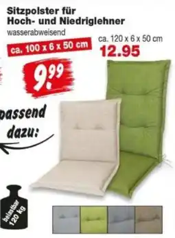 Repo Markt Sitzpolster für Hoch- und Niedriglehner Angebot