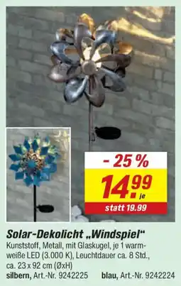 toom Baumarkt Solar-Dekolicht ,,Windspiel" Angebot