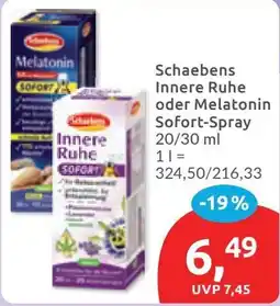 Budni Schaebens Innere Ruhe oder Melatonin Sofort-Spray Angebot