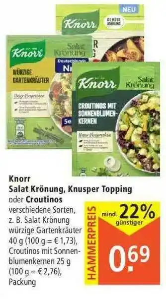 Marktkauf Knorr Salat Krönung, Knusper Topping Oder Croutinos Angebot