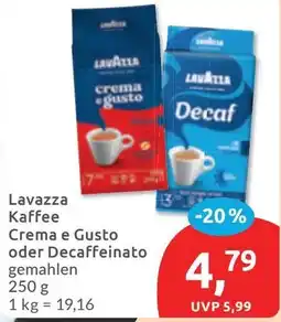 Budni Lavazza Kaffee Crema e Gusto oder Decaffeinato Angebot