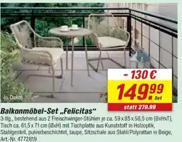 toom Baumarkt Balkonmöbel-Set ,,Felicitas" Angebot