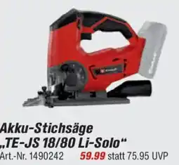 toom Baumarkt Einhell Akku-Stichsäge ,,TE-JS 18/80 Li-Solo" Angebot