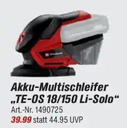 toom Baumarkt Einhell Akku-Multischleifer ,,TE-OS 18/150 Li-Solo" Angebot