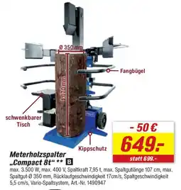 toom Baumarkt Scheppach Meterholzspalter „Compact 8t" Angebot