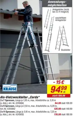 toom Baumarkt KRAUSE Alu-Vielzweckleiter „Corda" Angebot