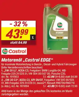 toom Baumarkt Motorenöl ,,Castrol EDGE" Angebot
