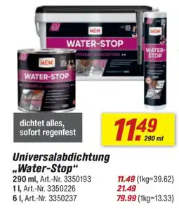 toom Baumarkt MEM Universalabdichtung ,,Water-Stop" Angebot