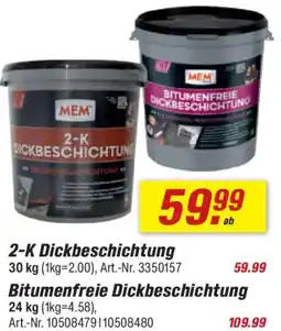 toom Baumarkt MEM 2-K Dickbeschichtung Angebot