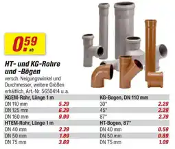 toom Baumarkt HT- und KG-Rohre und Bögen Angebot