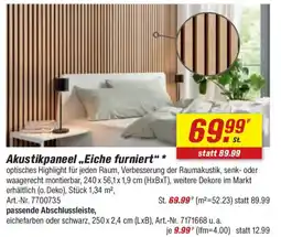 toom Baumarkt Akustikpaneel ,,Eiche furniert" Angebot