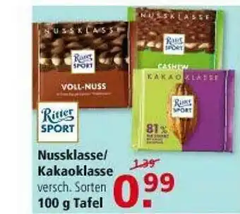 Multi Markt Nussklasse Oder Kakaoklasse Ritter Sport Angebot