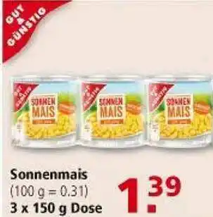 Multi Markt Gut & Günstig Sonnenmais Angebot