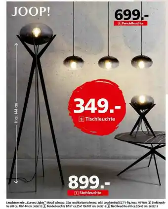 Segmüller Leuchtenserie „curves Lights” Joop! Angebot