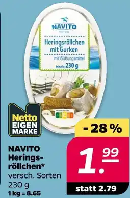 NETTO Navito heringsröllchen mit gurken Angebot